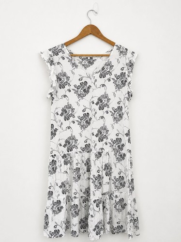 Next white black floral - white,