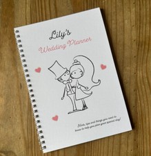 Personalised Brides Wedding Planner Organiser A5 Note Book, Bride to Be Journal