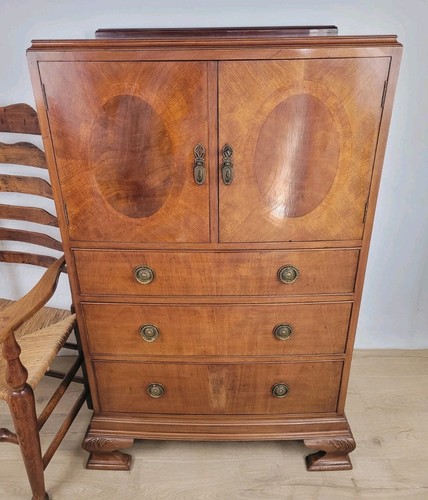 Vintage walnut dresser cabinet - vintage,