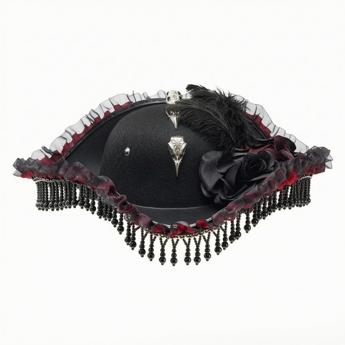 Pirate tricorn hat - hat, beaded