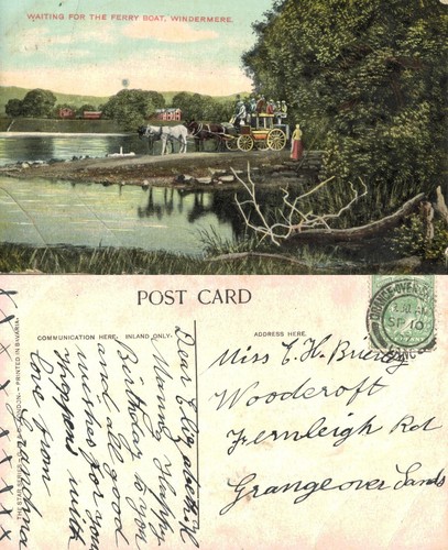 Vintage postcard waiting for - vintage,