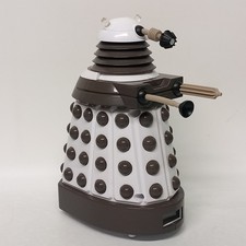 Doctor Who Dalek Alarm Clock White Paradigm Light & Sounds Electronic Neon 8"