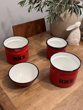 Vintage Red Enamel Rice Pots
