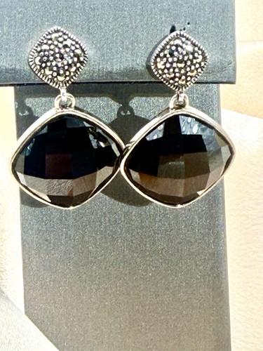 Black onyx drop - drop, earrings