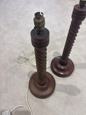 Handmade Wooden Lamps Set of 2