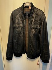 M&S (Blue Harbour) Men’s Vintage Retro Leather Heavyweight Biker Style Jacket XL