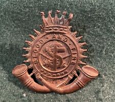 WW2 British Salvation Army Blood and Fire Cap Badge Brass Ee03