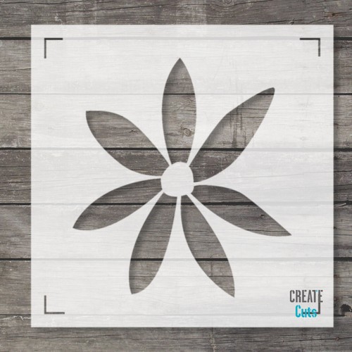 Simple flower tile stencil - flower,