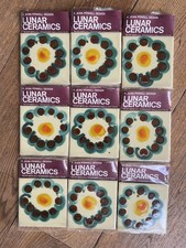 Jean Powell Vintage Tiles x 9 Lunar Ceramics Denbighshire 1970s Welsh Retro 