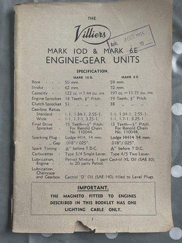 Villiers 10d 6e two - mk, &