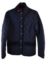 Joules Moredale Womans Quilted Blue Zip Up Jacket Size 10 Country Quilt