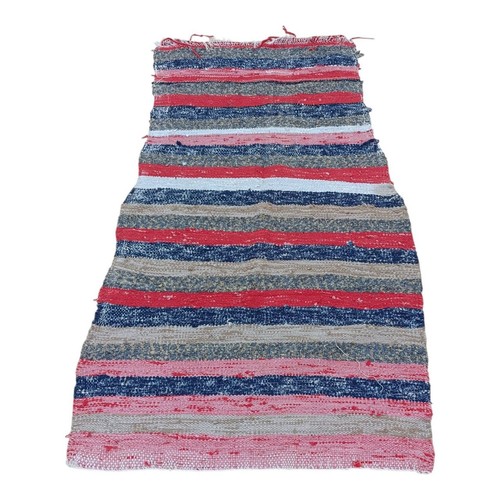 Vintage handwoven rag rug - handwoven,