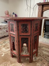Chinese Burmese Red Lacquered Table