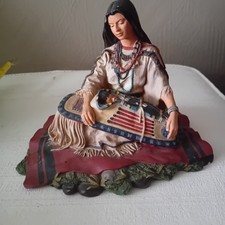 Sacajawea Indian Woman Ornament  American Indian Women Figurine with baby 5.5 in