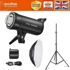 Godox SK400IIV Bowens Studio Flash Strobe with 120cm Softbox Light Stand