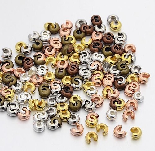 Crimp cover beads 4mm - crimp, mixed