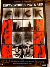 Gilbert & George Dirty Words Pictures gold signed poster Serpentine Gallery