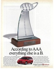 2000 Dodge Caravan According to AAA everything Vintage Magazine Print Ad/Poster