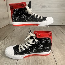 Pokémon Pikachu Charged Up EMP Canvas High Top Zip Shoes Trainers Size 4 Retro.