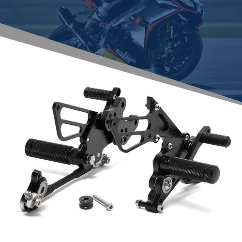 Black adjustable rearsets - black, foot