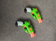 2 Green NERF Blaster Guns - No Bullets