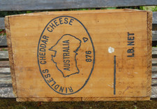 Vintage Rindless Cheddar Cheese Australia Wooden Storage Crate Prop Display #5