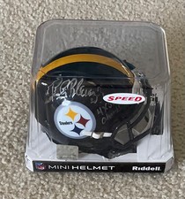 Rocky Bleier Speed Mini Helment Autograph Inscription, Tristar Authentication!