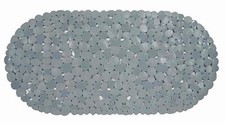 Slate Shower or Bath Mat With Suction PVC Pebbles Non Slip Anti Slip Grey