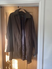 Mulberry Overcoat In Brown With Detachable Leather Collar XL