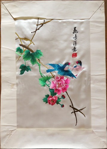 Vintage silk hand embroidery - vintage,