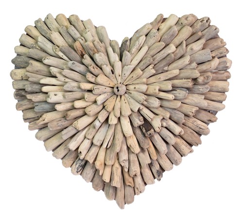 Driftwood heart 40cm wall - driftwood,