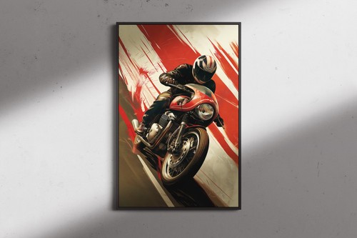 Vintage racing motorbike - motorbike, art