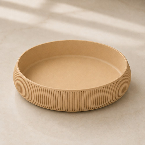 Ribbed catchall tray round - catchall,
