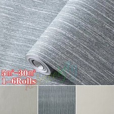 Grey Textured Embossed Wallpaper Plain Heavy-Thick Non-Woven Wallpaper 1-6 Rolls