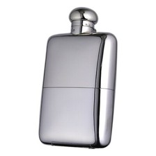 ANTIQUE - Sterling Silver - HIP FLASK - Extra Large 6oz Mappin & Webb - 1920