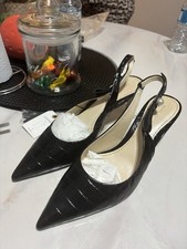 Zara Black Leather Heels