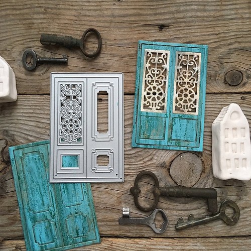Metal cutting dies door window - metal,