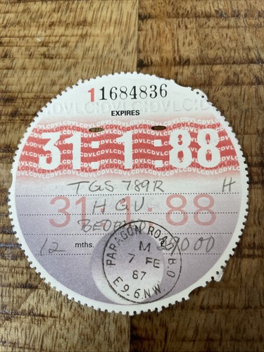 Old vintage tax disc january - old,