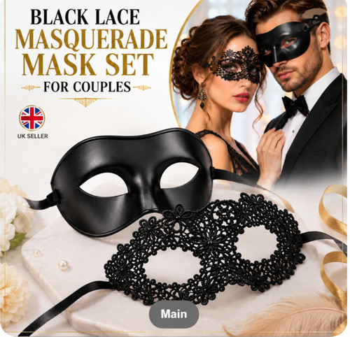 2pcs black lace masquerade - 2pcs,
