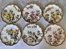 George Jones Crescent Azalea Cabinet Plates (6) c.1888 #8443 Signed 