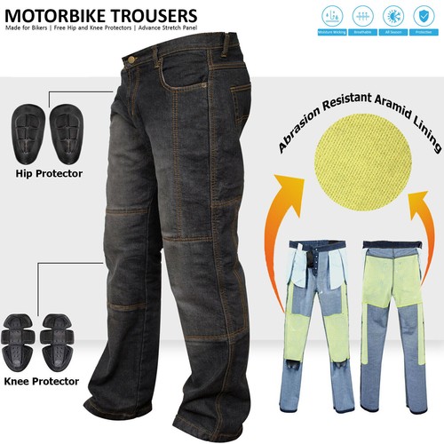 Denim black mens - black, motorcycle