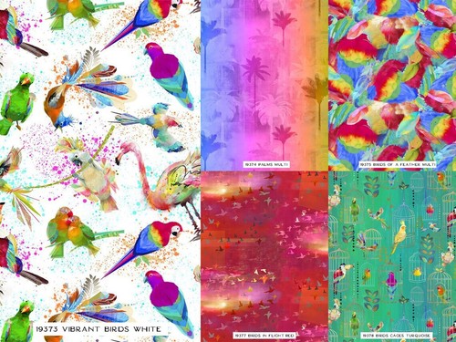 Crafts fabrics tropical - fabrics, birds