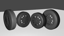 1/24 Empi Cosmic wheels Tires & Brake Discs for diorama or diecast UNPAINTED