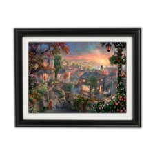 LADY AND THE TRAMP Framed Print By Thomas Kinkade Disney Dreams Collection