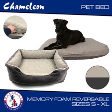 Dog Bed  Bed Memory Foam 2-in-1 Reversible Quilted - 4 Sizes Premium & Travel