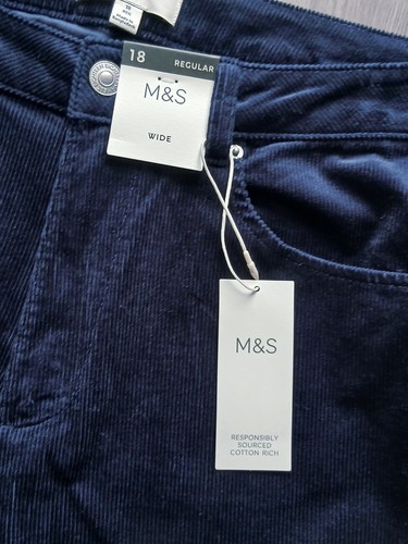 Women ladies navy corduroy - m&s,