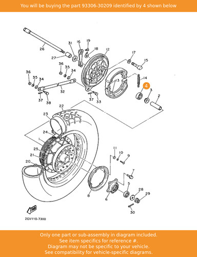 Yamaha bearing 93306 30209 - yamaha, 93306-30209