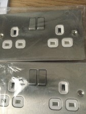 13amp Brushed Chrome And White