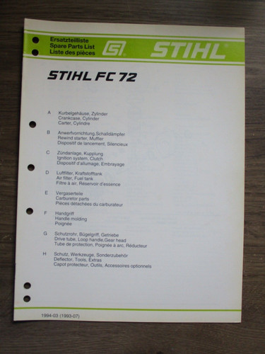 Stihl edger parts - stihl, 72