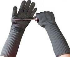 Self Defence-1xPair of Anti Slash Gloves with Long Sleeves-Wire and Nylon Thread
